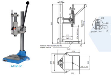 Prensa Manual de Cremallera 600 Kg  4HRC-MAX (cuello maxi)